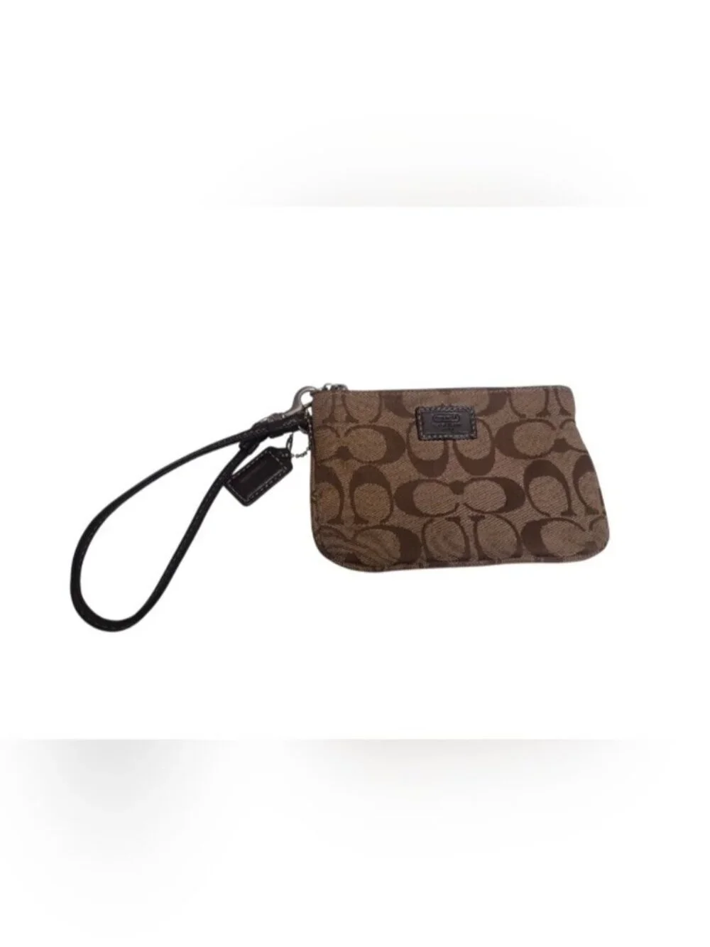 Coach Signature Canvas Zip Wristlet Y2K Pouch